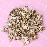 50Pcs Wood Discs Slices Butterfly Shape Unfinished Wooden Cutouts Craft DIY Decoration WoodArtSupply
