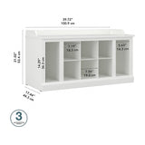 kathy ireland Home by Bush Furniture kathy ireland Home by Bush Furniture Woodland Shoe Storage Bench with Shelves, 40-inch, White Ash (WDS240WAS-03) Bush Business Furniture
