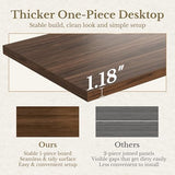 Perledesign 70" Standing Desk with Storage, Executive Electric Height Adjustable Stand Up Desk with AC/USB, Privacy Panel, Large One-Piece Destop, Fluted Computer Desk, Black Walnut Perledesign