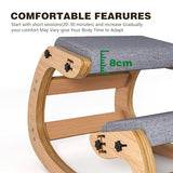 TinyHaven Ergonomic Kneeling Chair with Wooden Frame - Adjustable Height Office Chair with Soft Padding for Back Pain Relief, Posture Correcting Home & Office Desk Chair Wood TinyHaven