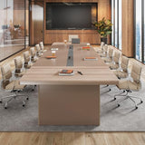 Anzhap 12FT Conference Table, Large Rectangular Seminar Meeting Table with 1.61" Thickened Tabletop, Rectangle Grommet & Heavy Duty Legs for Office Meeting (142" L * 51" W * 29" H) Anzhap