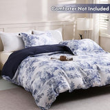 LONAVA King Botaincal 3 Pcs Duvet Cover Set, Breathable Soft Microfiber Navy Lining Comforter Cover with Zipper Closure, and 2 Anti-Pilling, Fade Resistant Pillowcases, Blue Forest LONAVA