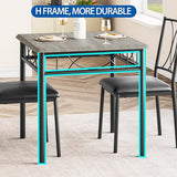 IDEALHOUSE Dining Table Set for 2, Square Dinner Table Sets with 2 Upholstered Chairs, Small Kitchen Table and Chairs for 2, Corner Dining Room Table Set for Apartment, Small Space, Dinner, Retro Gray IDEALHOUSE