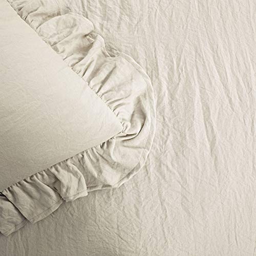 Lush Decor Reyna Ruffle Comforter Set, Full/Queen, Wheat, 3 Piece Cozy Bedding Set Lush Decor