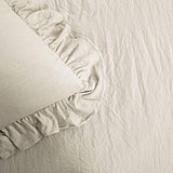 Lush Decor Reyna Ruffle Comforter Set, Full/Queen, Wheat, 3 Piece Cozy Bedding Set Lush Decor