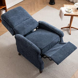 VKNOW Recliner Chair, Fabric Recliner with Soft Armrest, Home Theater Seating with Adjustable Push Back and Lumbar Support, Single Sofa for Adults, Lounge Chair for Living Room, Bedroom（Blue）