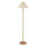 Globe Electric 61000053 62" Floor Lamp, Wood Toned, Pleated Fabric Shade, Flat Base, Pull Chain Switch on Socket, Reading Lamp, Home Office Accessories, Living Room Décor Globe Electric