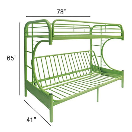 Acme Furniture Eclipse Twin Over Full Futon Bunk Bed in Green Acme