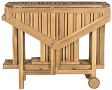 SAFAVIEH Outdoor Collection Kerman Natural 5-Piece Foldable Patio Dining Set (Fully Assembled) Safavieh