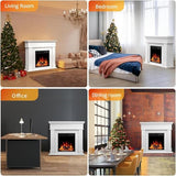 43 Inch Fireplace TV Stand with Mantel - Electric Fireplace Heater, Wooden Entertainment Center, Adjustable LED Flame, Freestanding (750W/1500W),Cream ZAFRO