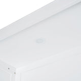 Merax Full Size Murphy Bed with Wardrobe, Murphy Bed Cabinet with Storage Shelves and LED Lights, No Box Spring Needed, White Merax