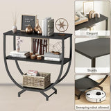 GILLAS 3 Tier Console Tables, 30" Height Entryway Table, Sofa Table Behind Couch Table, Industrial Entryway Furniture Entry Way Table with Storage for Living Room, Hallway, Entrance, Rustic Black GILLAS