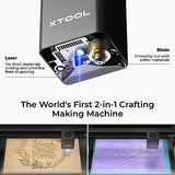 xTool M1 10W Laser Engraver with RA2, Class I Laser Engraver, 3-in-1 Laser Engraving Cutting, Blade Cutting, Supports Processing Glass, Cylindrical Objects xTool