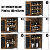 IDEALHOUSE Wine Bar Rack Cabinet with Light, Adjustable Shelves Coffee Bar Cabinet with Mesh Door and Baffle Design, 36 in Tall Small Liquor Bar Cabinet for Home, Kitchen, Dinning Room, Rustic Brown IDEALHOUSE