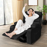 LEVELEVE Rocking Recliner Chair, Massage Rocker Recliner Chair with Vibration Massage and Heat, 360° Swivel Recliner Chairs, Living Room, Bedroom, Nursery, RV, Black