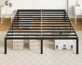 Allewie Full Size Bed Frame, 14 inch Metal Platform Beds with Storage Space, No Box Spring Needed and Easy Assembly, Black Allewie
