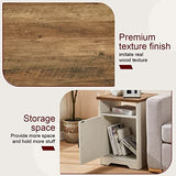 AMERLIFE 4-Piece Farmhouse Table Set Includes Sliding Barn Door TV Stand, Coffee Table& Two End Tables, Side Table with Charging Station and USB Ports, for Living Room, Bedroom, Distressed White, 66" AMERLIFE