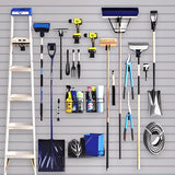 NeatiEase Slatwall Panel Wall Storage Systems, 4 x 8ft Slat Wall Paneling Garage Wall Organizer, Heavy Duty Wall Mounted PVC Wall Rack (Gray) NeatiEase