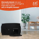 Pexter Cat Litter Box Enclosure, Discreet and Hidden Litter Box, Kitty Litter Trap Design with Easy-Clean Feature, Scoop and Deodorizer Storage Pockets, Lightweight and Waterproof PEXTER