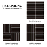 Topeakmart 27PCS Wood Flooring Tiles Interlocking Patio Deck Tiles Blocks Indoor Outdoor Solid Wood 12 x 12in Dark Brown Topeakmart