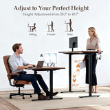Klicelor 55 Inch L Shaped Standing Desk, Adjustable Height Corner Desk for Home Office Workstation, Sit Stand Desk with Two-Piece Desktop, Rustic Brown Klicelor