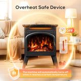 ZAFRO 21" Freestanding Electric Fireplace with Remote, Fireplace Space Heater with Adjustable Flame Color and Brightness, Thermostat/Sleep Mode/Overheat Protection for Bedroom, Living Room(Black) ZAFRO