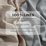 LBRO2M 100% Linen Sheet Set Queen Size, Bed Sheets 4 Piece Sets, Solid Color Natural Flax Bed Sheets Soft Breathable Bedding,16" Deep Pocket,All Season (Queen, Linen) LBRO2M