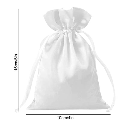 ZUYYON 24 Pcs Sublimation Blank Small Drawstring Bags 4x6 Inch Satin White Gift Bags Reusable Heat Press Goodies Pouch Sachet for Wedding Party Favors