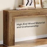 Tribesigns 63" Console Table, Rustic Fluted Long Sofa Table Behind Couch for Entryway, Living Room, Hallway, Foyer, Brown Tribesigns