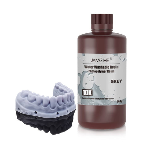 JAMG HE Rapid UV-Curing Resin 405nm, Dental Model Resin for Orthodontic Brace Water Washable with Lower Shrinkage & High Presicion Grey 500g JAMG HE