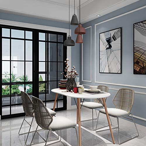 COZYCASA Dining Table Oval 47.2" Mid Century Modern White Kitchen Dinner Table Simple Table for Home Office Kitchen Living Room Bistro Cafe, Computer Writing Desk, White (Oval) COZYCASA