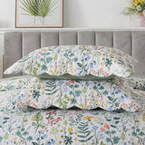 HoneiLife Floral Quilt King Size - 3 Pieces Microfiber Quilt Sets Lightweight Bedspreads Wildflower Coverlets Retro Bed Cover King Quilt Bedding Set All Season Quilts HoneiLife