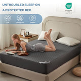 BEDLORE Full Size Mattress Protector, Waterproof Noiseless Mattress Cover with Stretchable Pockets for 6-15 inches Mattress, Soft Breathable Mattress Pad for College Dorm (Dark Gray) BEDLORE