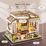 DIY Miniature House Kit- Miniature House Kit Adults Pet Shop Tiny House Kit Tiny Home Kit Birthday Gifts 3D Wooden Puzzle Home Decoration, Book Nook Kit for Adults Dollhouse Booknook