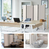 Kecreque Room Divider 4 Panel Folding Screen Portable Wall with 5 Curved Metal Feet Partition Room Dividers，6FT Wall Divider for Office Divider, Bedroom，Dressing Room,White Kecreque