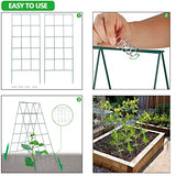 Toriexon Foldable Cucumber Trellis 2 Pack, 46" L X 18" W A-Frame Garden Trellis, Steel Climbing Plants Support Raised Bed Trellis with Twist Ties & Plant Bags for Climbing Plants Outdoor Toriexon
