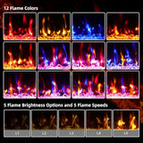 Eueiriup 2025Newly Upgraged 72 inch Ultra Thin Electric Fireplace Inserts and Wall Mounted with Remote Control & Touch Screen 1500W Fireplace Heater with Timer Eueiriup