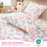MICORAL Kids Twin Sheet Set Butterfly, 3 Pieces Sheets for Boys & Girls, Soft Printed Microfiber Bed Sheets, Deep Pocket Cozy Toddler Bedding Set MICORAL