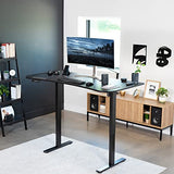 VIVO Electric Height Adjustable 63 x 32 inch Stand Up Desk, Black Table Top, Black Frame, Standing Workstation with Preset Controller, 1B Series, DESK-KIT-1B1B VIVO