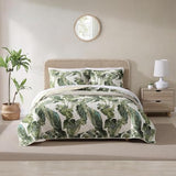 Tommy Bahama - King Quilt Set, Reversible Cotton Bedding with Matching Shams, Pre-Washed for Added Softness (Fiesta Palms Green, King) Tommy Bahama