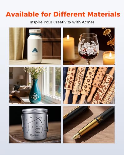 ACMER M2 Laser Rotary Roller, Laser Engraver Y-axis Rotary 360° Roller with 4-138mm Engraving Space for Engraving Cylindrical Objects, Ring, Suitable for ACMER P1, P2 and Most Laser Engraver ACMER