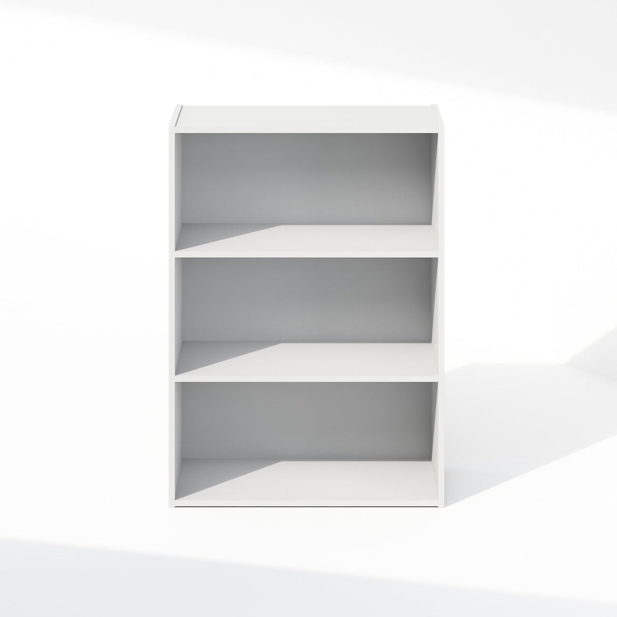 Furinno Simple Book Shelf, 3-Tier Open Shelf Bookshelf, Bookcase, 9.7" x 23.7" x 31.5", for Living Room, Bedroom, Home Office, Plain White Furinno