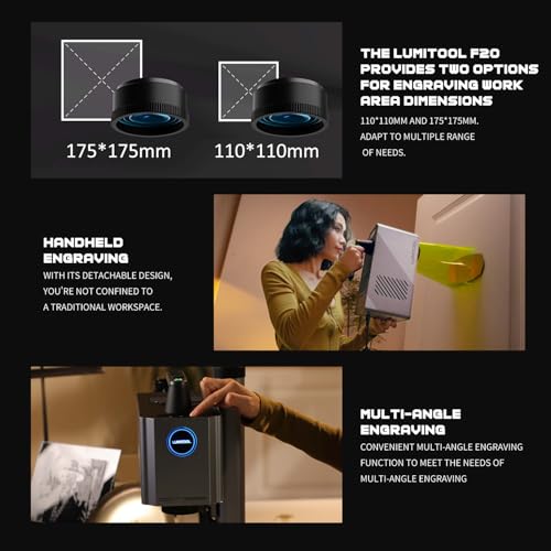 LumiTool 20W True Fiber Laser Engraver - 10X Faster AI Fiber Laser Engraving Machine for Metal, Jewelry, Leather & More - AI-Powered, Deep Engraving, Cloud Data, Compact & Affordable Lumitool