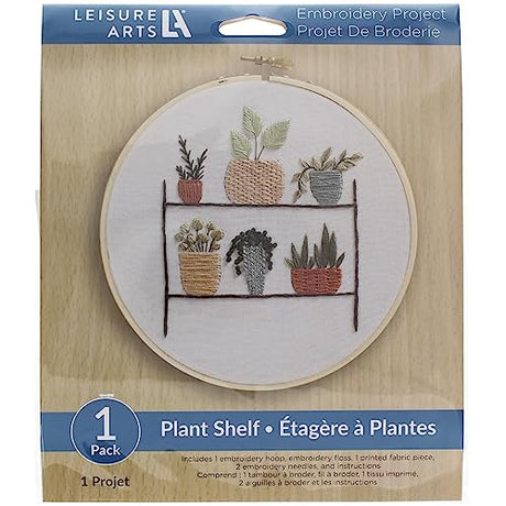 LEISURE ARTS Embroidery Kit 6" Plant Shelf - Embroidery Kit for Beginners and Adults, Cross Stitch Kits with Patterns, DIY Starter Set for Seasonal Craft Projects LEISURE ARTS