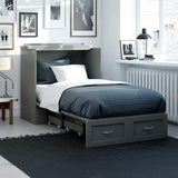 AFI, Hamilton Twin XL Murphy Bed Chest with 6" Mattress, Storage Drawer, and Built-in USB Charger, Grey AFI