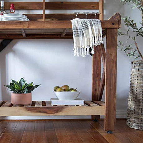 Backyard Discovery Table Serving Bar-Acacia Wood Potting Bench, Brown Backyard Discovery