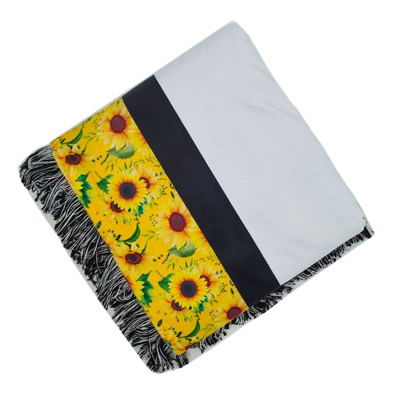 AQWJ Sublimation Blanks Throw Blanket for Heat Press, Sunflower Sublimation Blanket, 100% Polyester, Custom Personalised Sublimation Photo with 20 Panel,40"X60" AQWJ