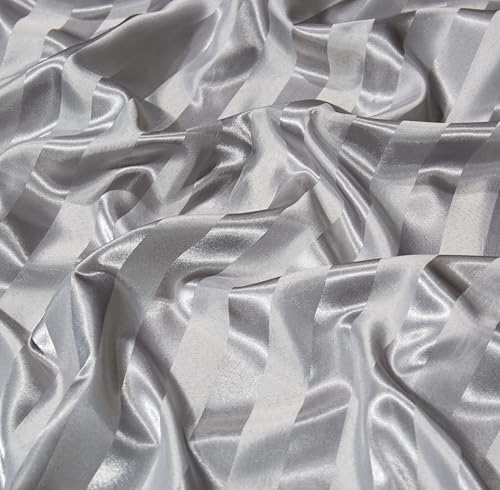 Arianaut Duvet Cover King Size Grey 5 Pieces Satin King Duvet Cover Luxury Coquette Silk Like Striped Grey Bedding Set Comforter Cover with Zipper Closure 1 Duvet Cover 4 Pillow Cases Arianaut