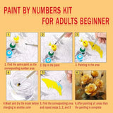 Paint by Numbers Rose Paint by Numbers Kits for Adults Yellow, DIY Canvas Oil Painting Arts and Crafts Kit for Kids with Painting Brushes Acrylic, for Home Wall Decor 12x16 in Without Frame u0-3494 WXLANOUT