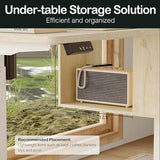 ModernMate Standing Desk with 4 Drawers, 47.2 x 23.6 Inch Whole Piece Height Adjustable Electric Sit Stand Desk, Computer Home Office Workstation with Open Storage Shelf, Light Walnut ModernMate